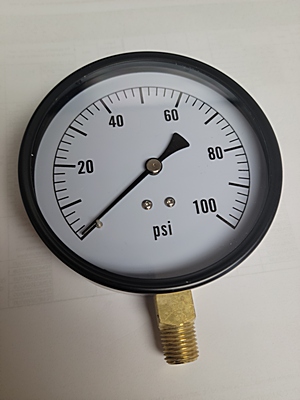 Pressure Gauge,  0 - 100 PSI