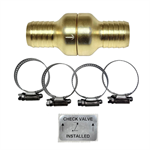 Check Valve, 1^ insert w/ hose clamps